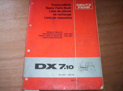 Deutz-fahr dx 7.10 tractor spare parts manual