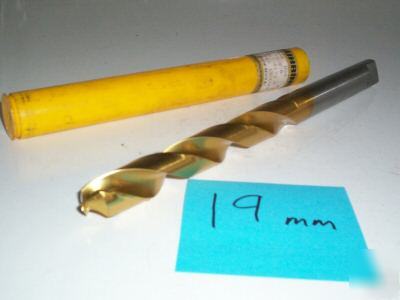 New guhring 19.00 mm twist drill metric tin coat .7480