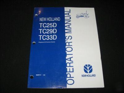 New holland TC25D TC29D TC33D tractor operators manual