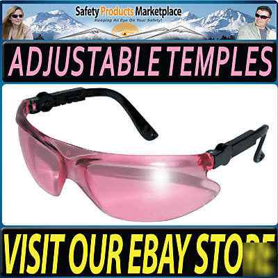 Pink safety glasses sunglasses UV400 ansi Z87.1 eyewear
