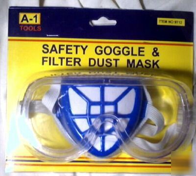 Safety goggle & filter dust mask a-1 tools nip 