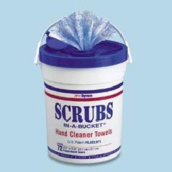 Scrubs hand cleaner towels, 72-count bucket-dym 42272