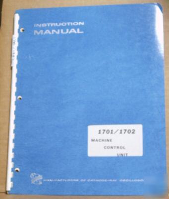 Tek tektronix 1701 / 1702 original instruction manual