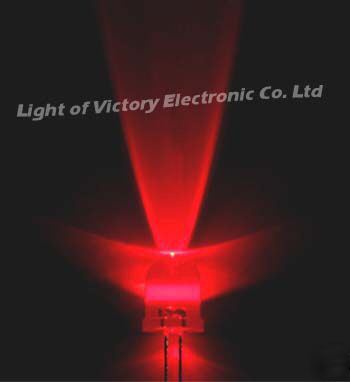 500P 8MM super bright red led lamp 40,000MCD wide angle
