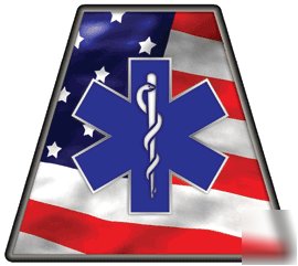 Fire rescue american flag sol trapezoid helmet decal