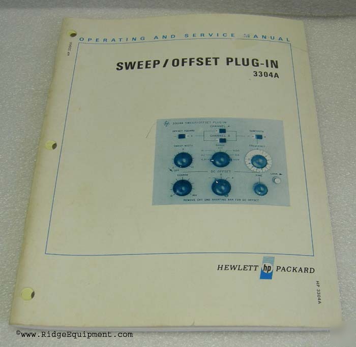 Hp 3304A sweep plug-in operating & service manual []