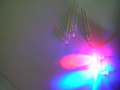 1000X 3MM red / blue flash change water clear led ,RB3