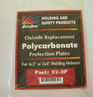 Arc one welding helmet safety plate 4 x 5 polycarbonate
