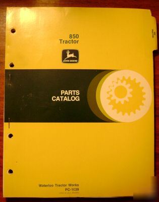 John deere 850 tractor parts catalog book manual jd