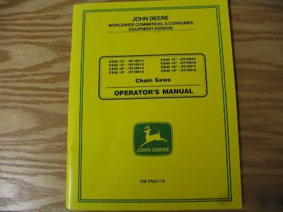 John deere CS36 to CS40 chain saws operators manual