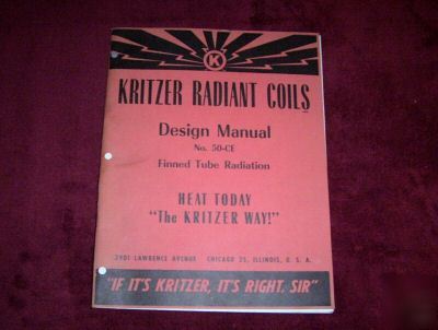 Kritzer radiant coils manual - finned tube radiation