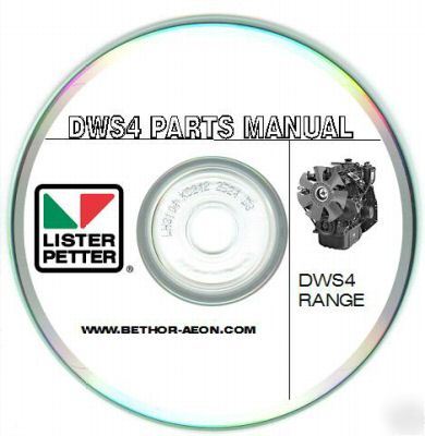 Lister petter DSW4 engine parts manual cd