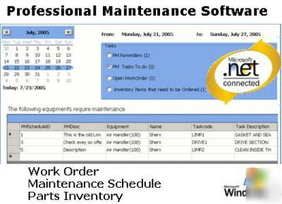 Maintenance software work service orders pm schedule 