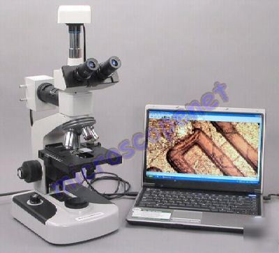 Metallurgical microscope 1600X metalograph + 2MP camera