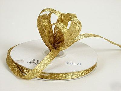 3/8 in 33 yd gold metallic ribbon wedding favor party