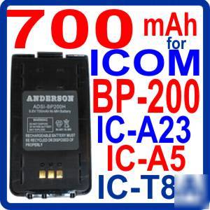 700MAH bp-200 battery for icom ic-A23 A5 ic-T8 T81H lg