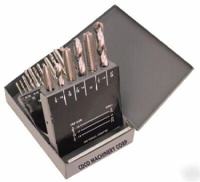 H.s.s. tap and drill set (national coarse)