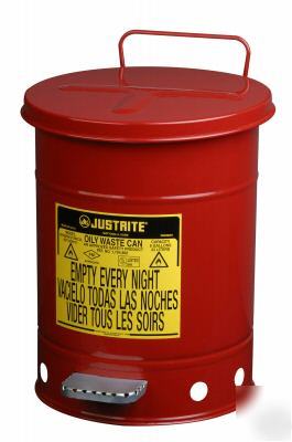 Justrite oily waste can with foot operated cover(6 gal)
