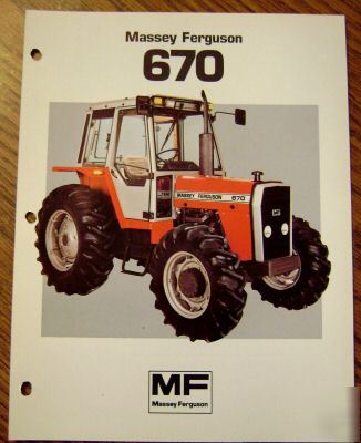 Massey ferguson mf 670 tractor spec sheet brochure