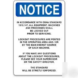 New lockout / tagout identification sign LKA114/7ST