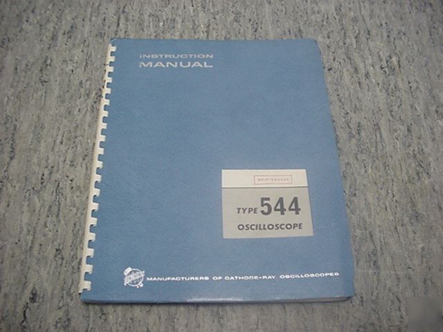 Tektronix type 544 oscilloscope manual