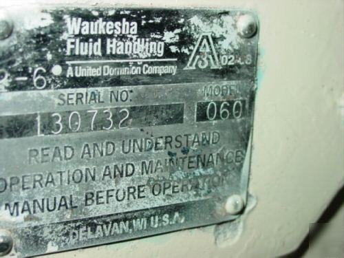 Waukesha 60 positive displacement sanitary pump 