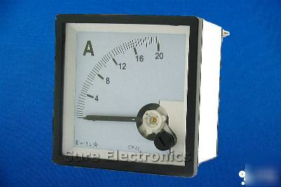 Quadrate 20A ac analog amp panel meter ammeter