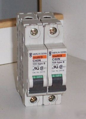 Merlin gerin 24116 10 amp circuit breaker lot