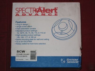 New systemsensor scw white ceiling strobes ** brand **