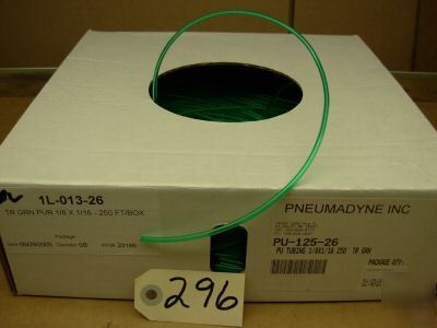 Polyurethane tubing pneumadyne 1/8 x 1/16 transl. grn.