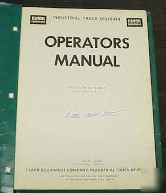 1976 clark EC20 EC25 ECS39 ECLS20 operators manual