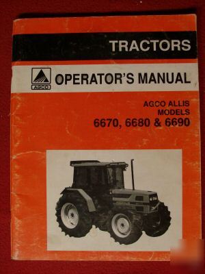1991 agco allis 6670 6680 6690 tractor operators manual
