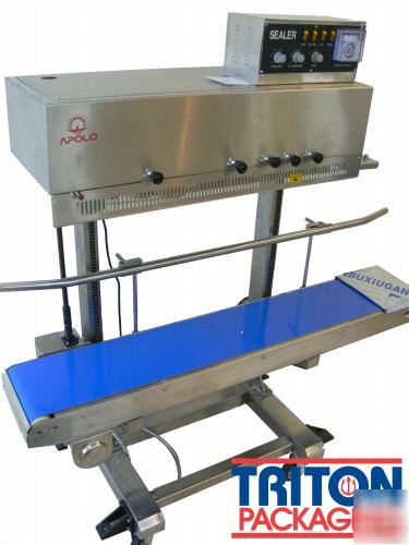 Apolo S1000 continuous vertical band sealer inox +coder
