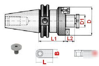 Bison cat-40 shell mill holder- arbor: 1.25 gl: 4.00