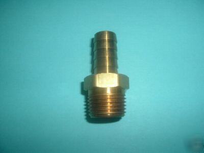 Brass hose barb for 3/4 to 3/4 male pipe thread