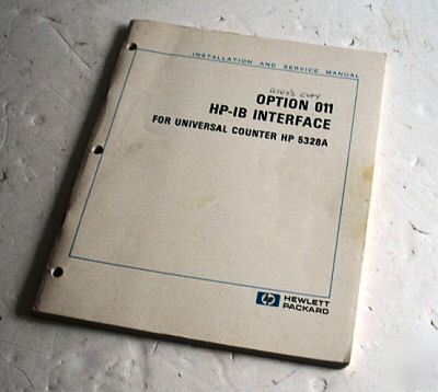 Hp option 011 installation & service manual for 5328A