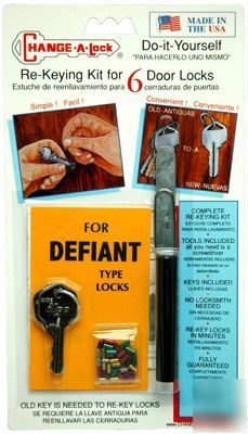 Rekey kit for defiant 5 pin locks - special order