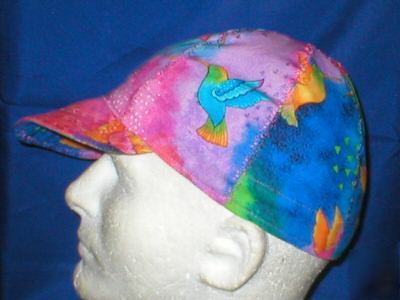 Welding biker hat hats cap caps humming birds