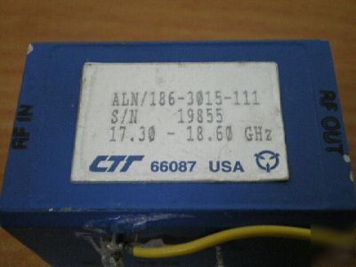 Celeritek WR51 low noise amplifier 17.3-18.60 ghz 15VDC