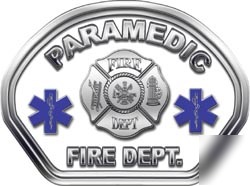 Fire helmet face decal 49 reflective paramedic whtie