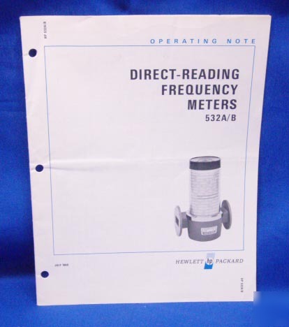 Hp 532A/b direct-read frequency meters operating note