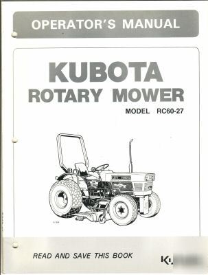 Kubota model RC60-27 rotary mower operator's manual