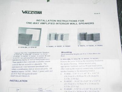 New valcom v-1022C wall mounted speaker 2 each 
