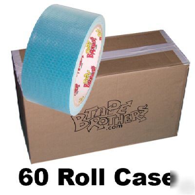 60 roll case of teal duct tape 2
