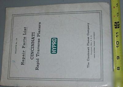 Cincinnati hypro planer mill rapid traverse manual