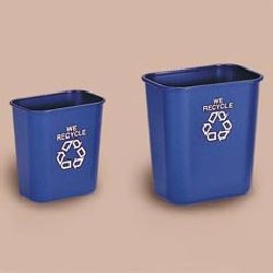 Deskside paper recycling containers-rcp 2957-06 blu