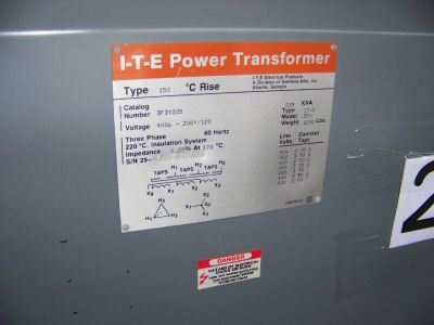 Ite power transformer model 3BN catalog # 3F3Y225