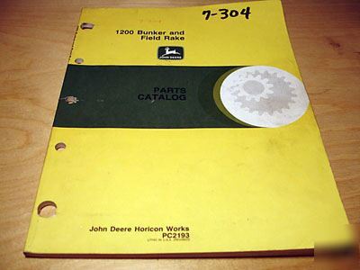 John deere 1200 bunker field rake parts manual catalog