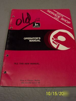 John deere operators manual dealer copy 115 disk
