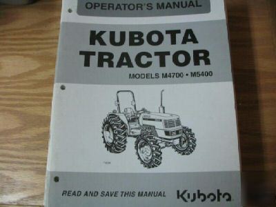 Kubota M4700 M5400 tractors operators manual